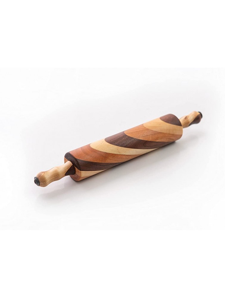 Stylish Multi Wood Amish Handmade Little Rolling Pin for Tortillas Dumplings Fondant,Play Small Apartment House Warming Gift or Delicate Projects *GREAT FOR KIDS* - BDBI3FD30