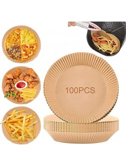 100 PCS Air Fryer Disposable Paper Liner，Non-stick Disposable Air Fryer Liners,Baking Paper for Air Fryer Oil-proof,Water-proof,Food-Grade Parchment for Baking Roasting Microwave 7.9inch - B0K2CZDJF