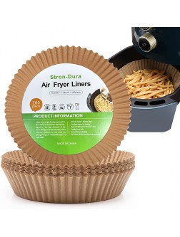 100pcs Liners For Air Fryer Basket Stron-Dura Air Fryer Disposable Paper Liner Non-Stick Air Fryer Parchment Paper Liners Parchment Paper Rounds For Baking Food Grade 7.9" Natural Color - B57396I68