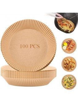 Air Fryer Disposable Paper Liner 100PCS Non-Stick Air Fryer Liners Oil-proof Water-proof Parchment Paper Round Cooking Baking Paper for Air Fryer Baking Roasting Microwave 6.3 inch Natural - BF4WOVDEH