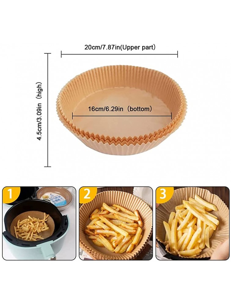 Air Fryer Disposable Paper Liner Cooking Paper for Air Fryer Non-Stick Air Fryer Liners Baking Paper for Air Fryer Oilproof Waterproof Food Grade Parchment for Roasting Brown Pack of 50 - BZBZ5FX08