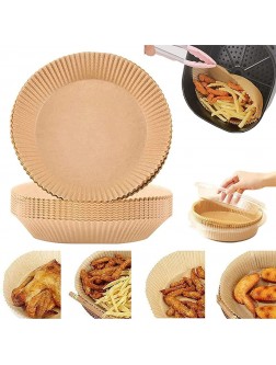 Air Fryer Disposable Parchment Paper Liner Non-stick Air Fryer Liners Baking Paper Oil-proof Water-proof Food Grade Parchment for Baking Roasting Microwave 50Pcs#6.3inch-7.9inch Unbleached - BJ95GM6MR