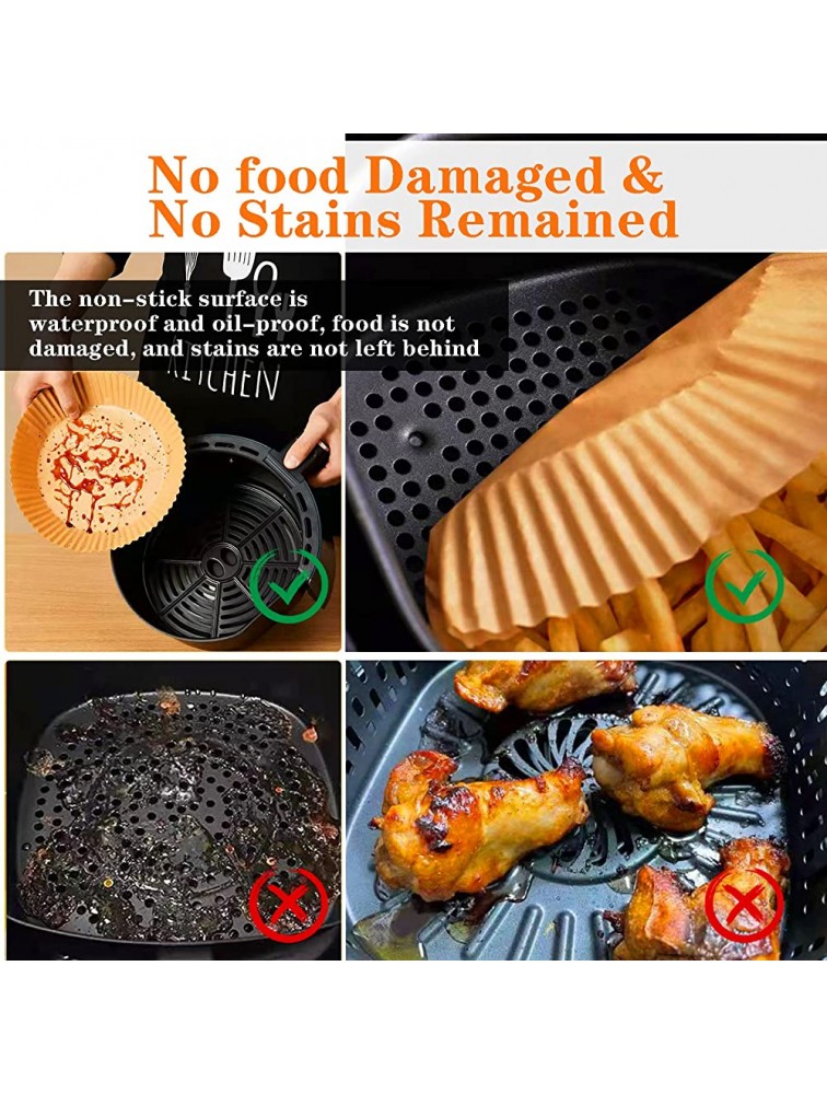Air Fryer Liners,100Pcs Air Fryer Paper Liners,Non-Stick Air Fryer Liners Disposable for 3-5QT Air Fryer Waterproof and Oil-proof Food Grade Baking Parchment liners for Microwave Oven Baking - BGR4PN20F