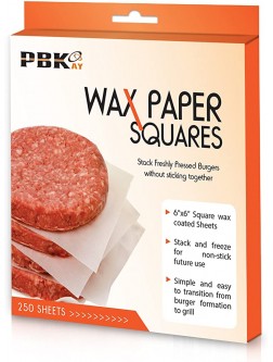 Hamburger Patty Paper Sheets Wax Paper Squares 250 pcs 6" x 6" Non-Stick - BA3JHTV8R