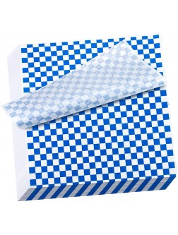 Hslife 100 Sheets Blue and White Checkered Dry Waxed Deli Paper Sheets Paper Liners for Plastic Food Basket Wrapping Bread and Sandwiches11''x11.6'' - BAAC71TUJ