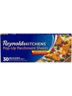 Reynolds Kitchens Pop-Up Parchment Paper Sheets 10.7x13.6 Inch 30 Sheets - BERAA0R4C