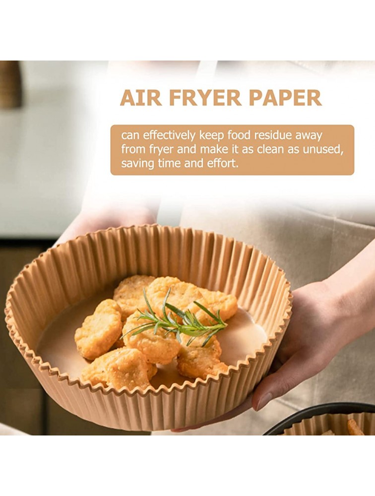 Top-spring Air Fryer Disposable Paper Liner 100PCS Non-Stick Air Fryer Liners Baking Paper for Fryer Microwave Oven Air Fryer Parchment Paper Liners for Baking Natural - BZUXVQOGU