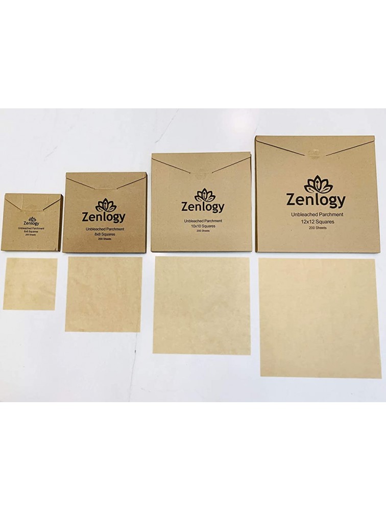 Zenlogy Parchment Paper for Square Pans Unbleached Perfect for Storing Freezing Separating Baking Diamond Painting Comes in Easy Pull Out Storage Box 8x8 pans 200 sheets - BA8JY24ZG