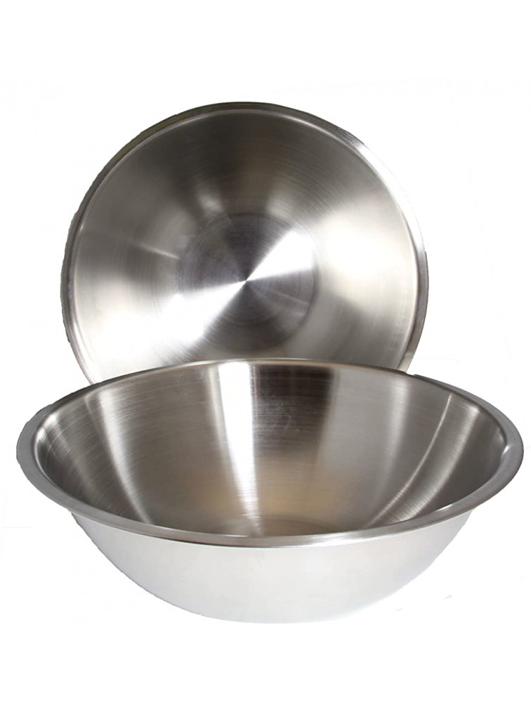 8 Quart Set of 2 Mixing Bowls Stainless Steel Professional Chef Commercial Kitchen by Winco 13.25 Inches Diameter Flat Base - BKC4JRUF8