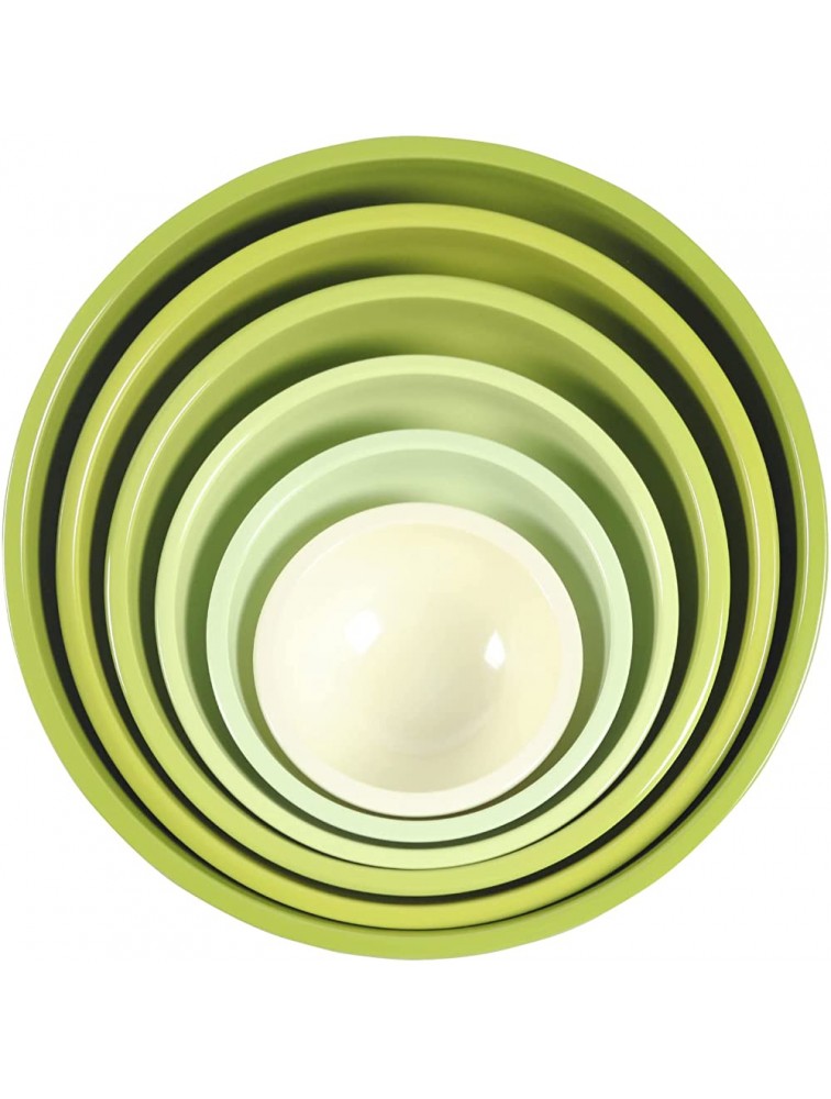 Melamine Mixing Bowls with Lids 12 Piece Nesting Bowls Set 6 Bowls and 6 Lids Mixing Bowl Set Green Ombre… - B7O08Q8A5