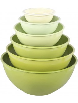 Melamine Mixing Bowls with Lids 12 Piece Nesting Bowls Set 6 Bowls and 6 Lids Mixing Bowl Set Green Ombre… - B7O08Q8A5