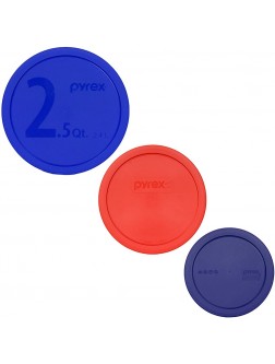 Pyrex 1 325-PC Blue 2.5 Quart 1323-PC Red 1.5 Quart 1 322-PC Blue 1 Quart Mixing Bowl Lids - BAWWP6UAU