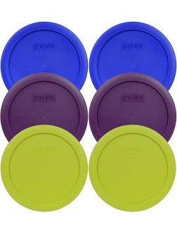 Pyrex 7201-PC 4 Cup 2 Cadet Blue 1118616 & 2 Purple 1119050 & 2 Edamame Green 1119280 Lid 6-Pack - BRGMVH7WV