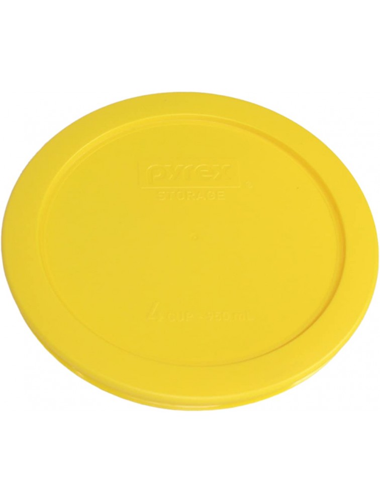 Pyrex Bundle 2 Items: 7201-PC 4-Cup Meyer Lemon Yellow Plastic Food Storage Lids - BGZDYI9GC