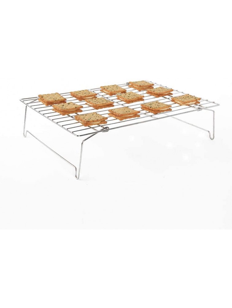 Flagship Cooling Baking Rack Set of 4 100% 304 Stainless Steel Wire Baking Rack Stackable Cooling Cooling Roasting Cooking 14.4''x10.43'' - BMP3T3ZE4