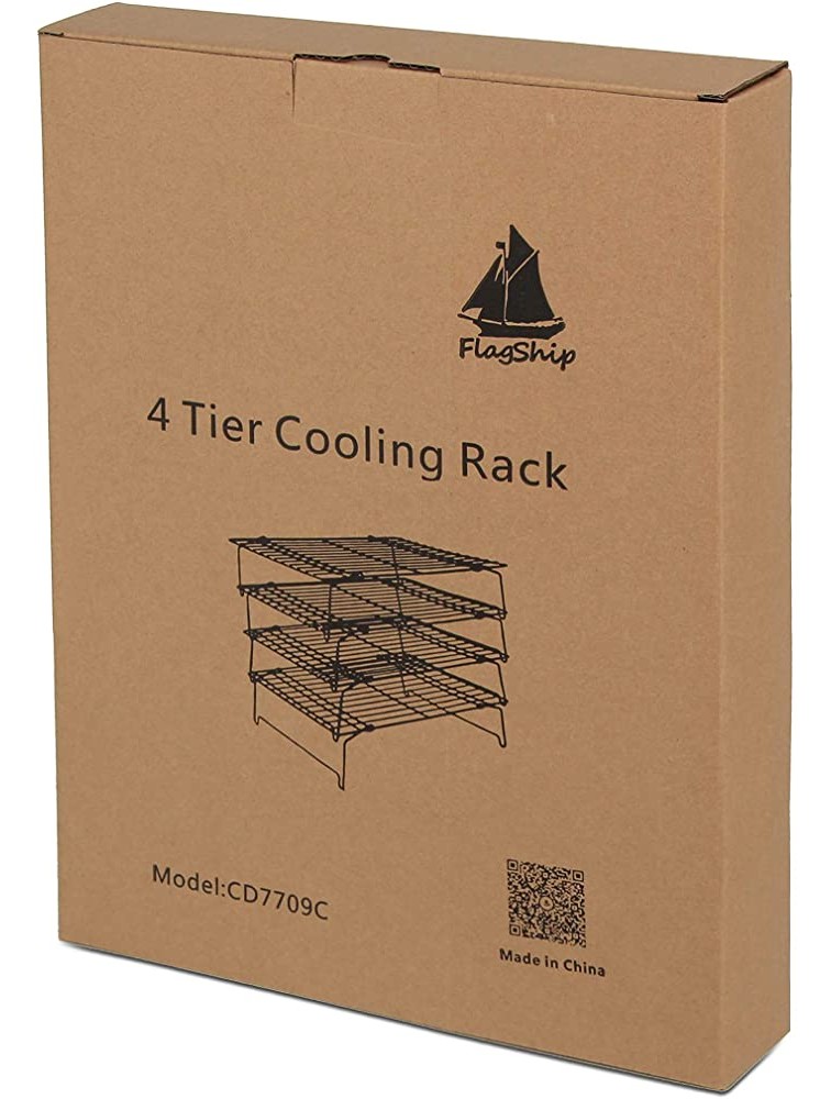 Flagship Cooling Baking Rack Set of 4 100% 304 Stainless Steel Wire Baking Rack Stackable Cooling Cooling Roasting Cooking 14.4''x10.43'' - BMP3T3ZE4