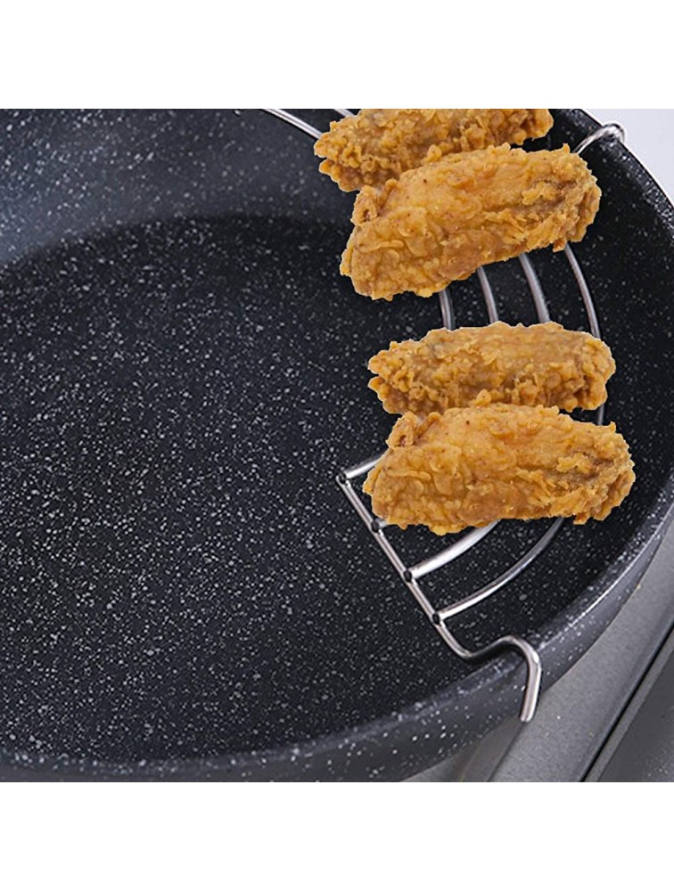 Honbay 2PCS Stainless Steel Semi-circle Fried Food Strainers Cooling Racks Shelves for Kitchen - B8RILBX8G