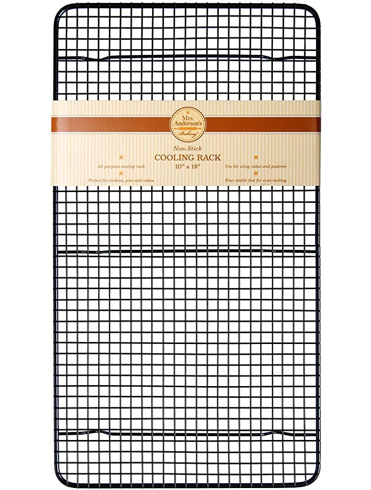 Mrs. Anderson’s Baking Professional Baking and Cooling Rack 10-Inches x 18-Inches Non-Stick - BXKLZP3Z1