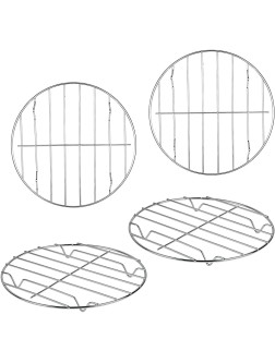 Supkiir 4 Pack Round Cooking Cooling Racks 304 Stainless Steel Round Rack for Steaming Baking and Air Fryer Pressure Cooker Dishwasher Safe7.9"x0.7" - BVYX28QPI