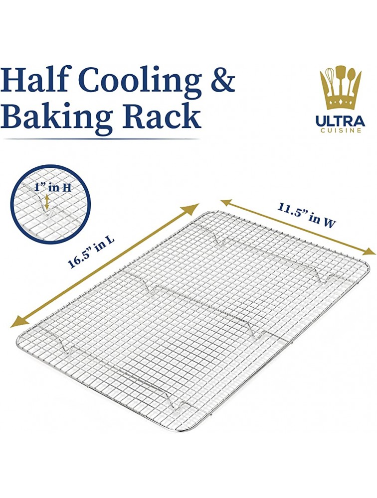 Wire Rack for Baking Sheet Oven Safe Stainless Steel Baking Rack for Cookies Flexible Cooking Rack 11.5 x 16.5-inch Half Sheet Pan Size Easily Fit Large Cooling Rack for Cooking and Baking - BYP9DGXGJ