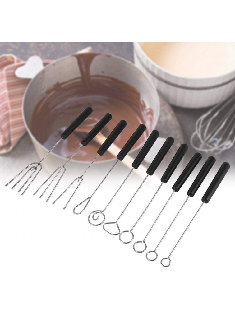 10pcs Chocolate Dipping Fork Set Baking Supplies Stainless Steel Fondue Forks DIY Decorating Tool Set - BUPVEXZZZ