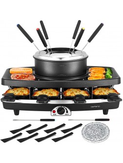 Befano Electric Raclette BBQ Grill with Fondue Pot Sets Portable Korean Table Grill Electric Indoor Cheese Raclette Dual Adjustable Thermostats 8 People Serve Perfect for Parties and Family Fun - BZFHH8RQ2