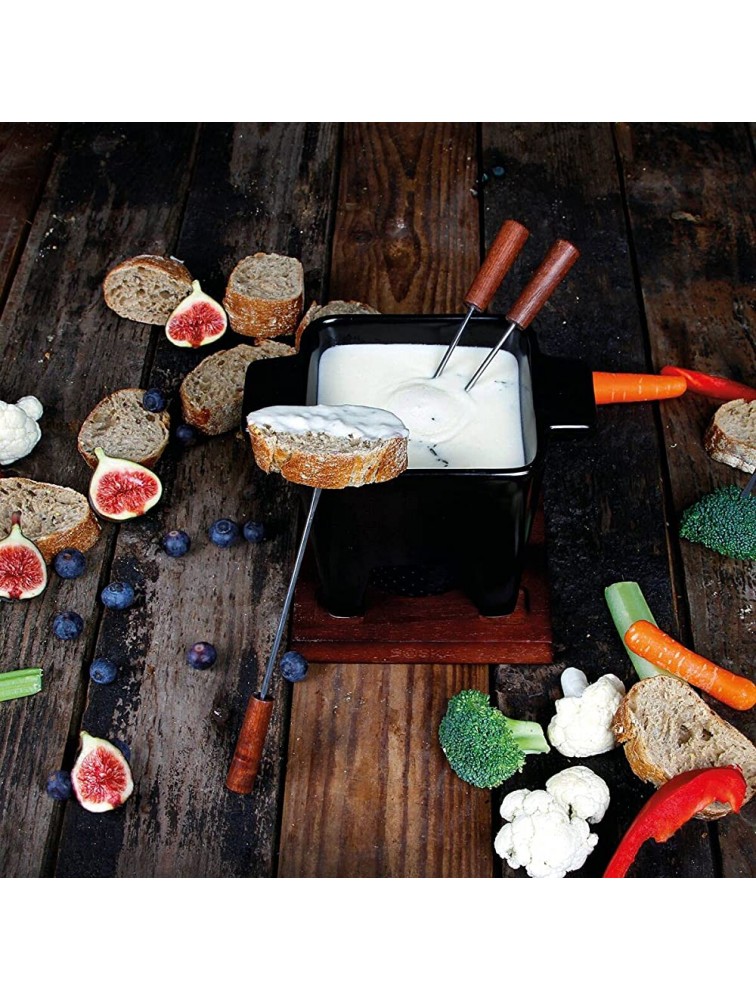 Boska Holland Tealight Fondue Set For Cheese or Chocolate Tapas 200 mL Black Pro Collection - BSJ3SX8WQ