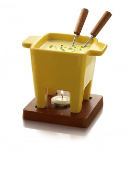 Boska Holland Tealight Fondue Set For Cheese or Chocolate Tapas 200 mL Yellow Dutch Collection - B0RBE7XJM