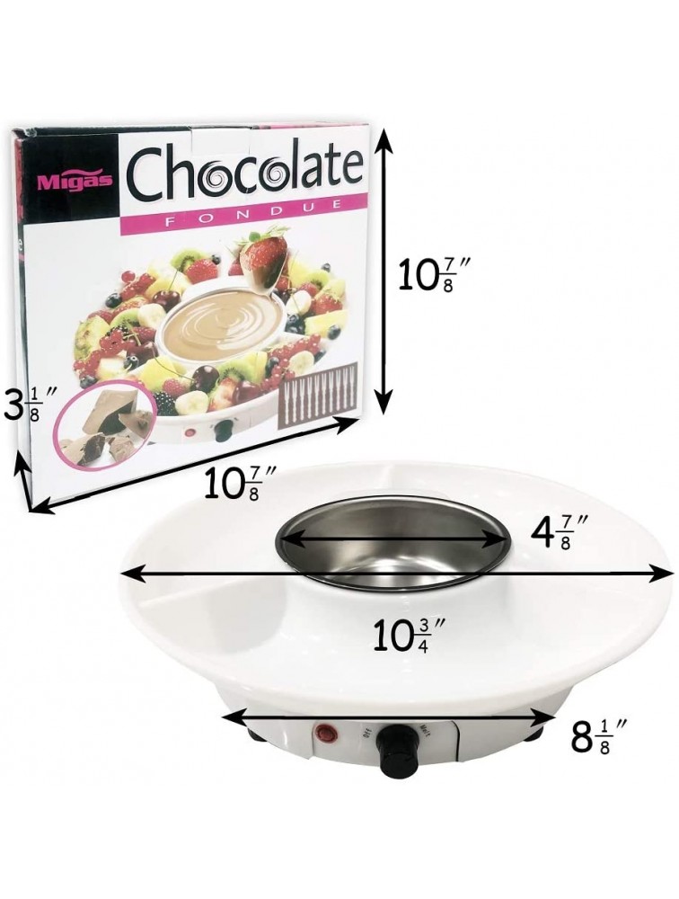 Chocolate Fondue Maker 110V Electric Chocolate Melting Fondue Pot Set with 4 Steel Forks Stainless Steel Bowl Serving Tray Upgraded Heating Material for Melting - B0C5USIB5