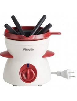 Trudeau Chocolate 7 Piece Fondue Set 5.8 x 5.7 x 6 inches Red White - BQHGBY8RC