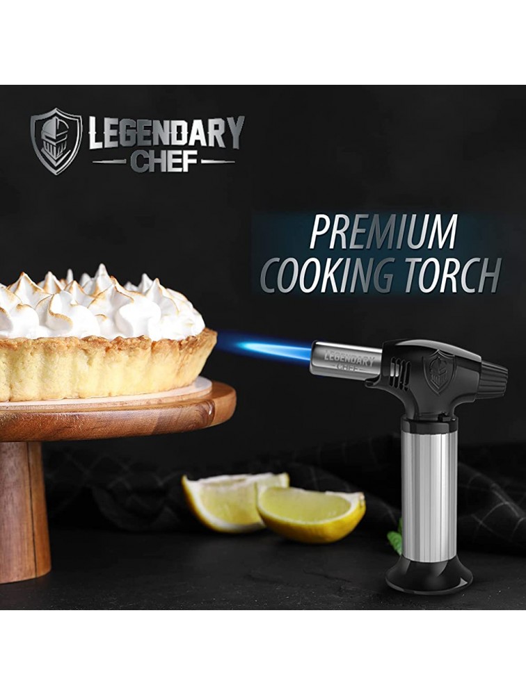 Culinary Cooking Torch Kitchen Food Torch for Creme Brulee Baking Desserts and Searing- Butane Torch Lighter Blow Torch for Cooking with Lock and Adjustable Flame Butane Gas Not Included Black - BS7QPOTGJ