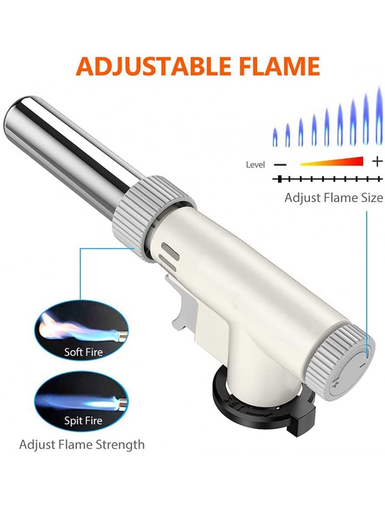 Heyue Butane Torch Refillable Kitchen Gas Torch Lighter with Lock and Adjustable Flame for Crafts Cooking BBQ Camping Baking Brulee Creme Soldering - BBF0QFAOX