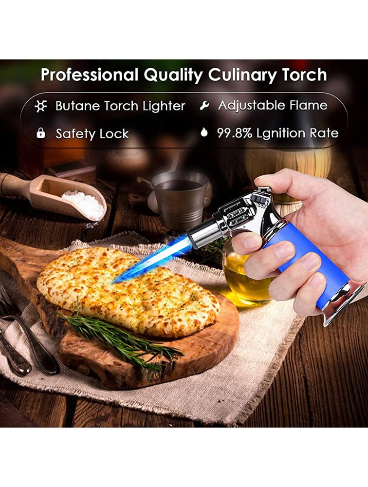 ibforcty Refillable Torch Lighter Adjustable Flame Windproof Butane Lighter with Continuous Flame for Grill BBQ Camping Butane Gas Not Included - BJNGYXPEN