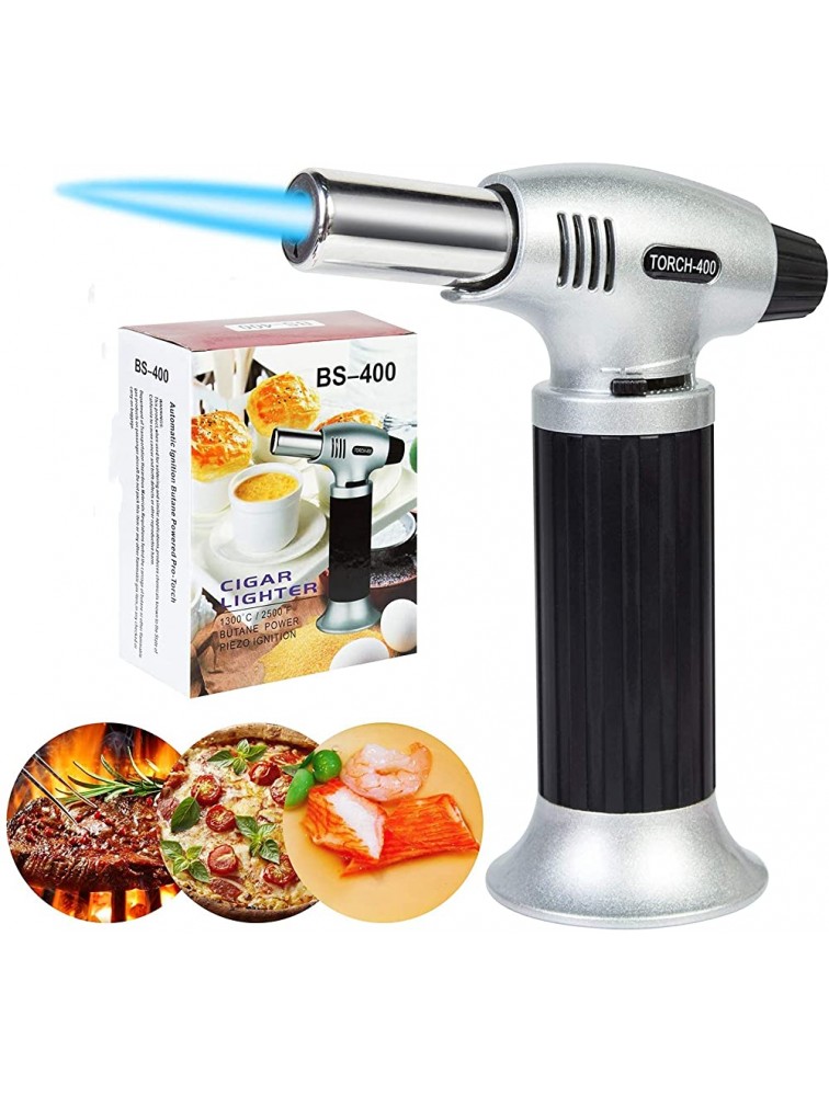 Kuster Butane Torch,Refillable Kitchen Torch Lighter,Fit All Butane Tanks Blow Torch with Safety Lock and Adjustable Flame for BBQ,Creme Brulee,Baking and SolderingButane Gas Not Included - BIUSBK4OY