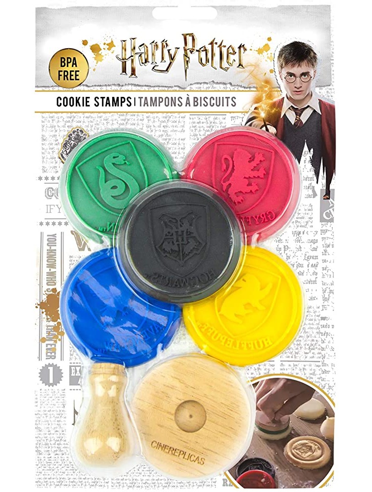 Cinereplicas Harry Potter Cookie Stamps Set of 5 Official All Hogwarts House - B42BT0LDI