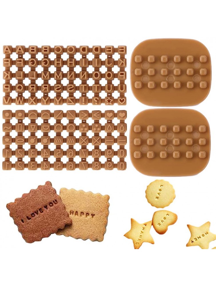 Pack of 100 Alphabet Number Letter Cookie Cutters Set Stamp Press Biscuit Fondant Decorating Baking Tools - BSBW6T2UD
