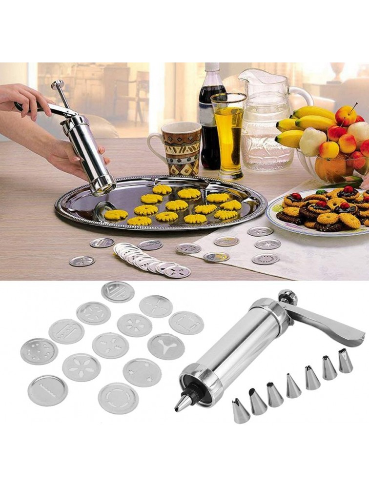 Cookies Press Guns Kit Cookies Biscuits Press Maker Mold Kit Cake Pastry Nozzle Cake Decorating Tools Biscuits Maker and Churro Maker with Discs and Nozzles for DIY Biscuits Maker and Churro Maker - B7QRXO3EZ