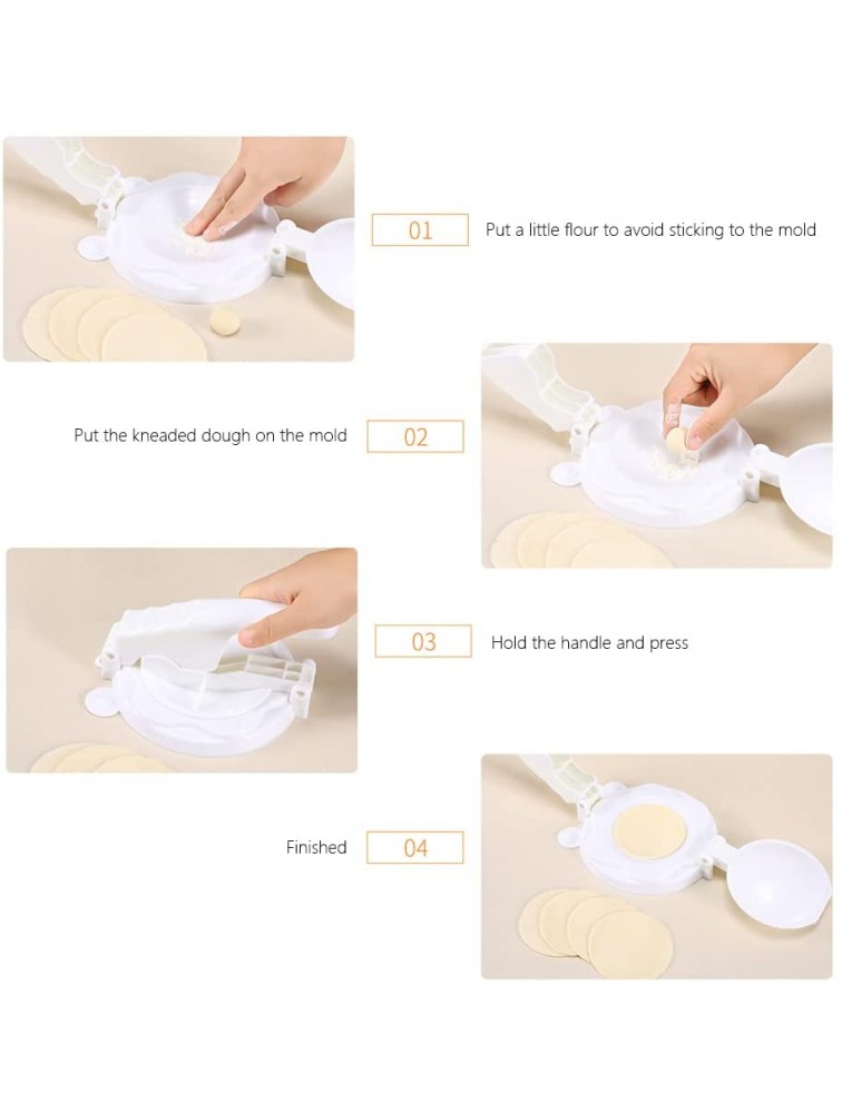 Dumpling Skin Mold Mini Pie Maker Ravioli Pancakes Skin Maker Dough Presser Manual Kitchen Tool Press Machine White - BVU5R5S7P