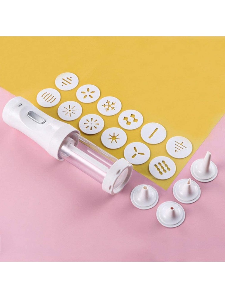 Electric Cookie Decorating Tool Cookie Maker Kit Electric Cookie Press Gun With 12 Discs & 4 Icing Tips for DIY Biscuit Maker and Cake Icing Decoration - B7YQ31AZH
