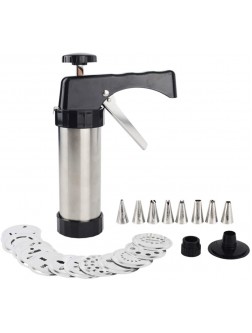 Stainless Steel Decorating Gun 13 Cookie Dies and 8 Nozzle Cookie Biscuit Press Icing Decoration Gun Sets for Cakes Cupcakes Cookies and Treats - B97ZW4HHX