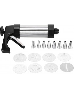 Zerodis Biscuit Maker Press Kit,Cookie Press Gun Kit for DIY Biscuit Maker and Decoration with 8 Stainless Steel Cookie Discs and 8 Nozzles for Kitchen Use - B46LRE8ZD
