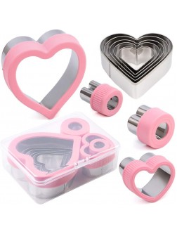 BakingWorld Heart Cookie Cutter Set,9 Piece Heart Shapes Stainless Steel Cookie Cutters Mold for Cakes Biscuits and Sandwiches,0.98" 1.45" 1.57" 1.96" 2.04" 2.32" 2.75" 3.18" 3.74" Assorted Sizes - BC3X5HZKL