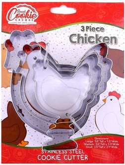 Chicken Cookie Cutter Set 3 Piece Stainless Steel - BNAQHS7HF