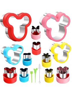 Elfkitwang Mickey and Minnie Themed Cookie Cutters Set ,Mickey Minnie Head Cartoons Shapes Cookie Cutter for Kids Sandwich Cakes Biscuits Vegetables Fruit Cutters Baking MoldAssorted Sizes - BFOZKF770