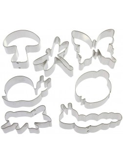 Insect Cookie Cutter 7 Pc Set – Dragonfly Caterpillar Ladybug Mushroom Grasshopper Snail and Butterfly Cookie Cutters Hand Made in the USA from Tin Plated Steel - BK5F2YFLQ