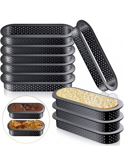 12 Pieces 5 Inch Oval Tart Rings Carbon Fiber Heat-Resistant Perforated Cake Mousse Ring Non Stick Bakeware Tart Mini Cake Mold Cake Rings for Baking Pies Quiche Cheese Cakes Desserts - BFR9GGDW8