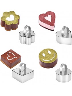 4PCS Stainless Steel Mousse Ring Cake Rings Mini Fondant Cheese Cake Mold Cake Baking Mold with Pusher Cupcake Mold Salad Dessert Mold Cake Decorating Tools - BW5RZY9ML