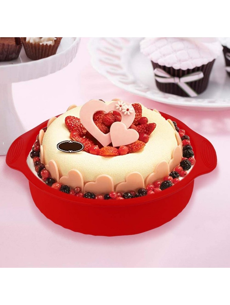 Cake Baking Pan 11inch Cake Mould Silicone for Cheesecake red - B7IXLCV73