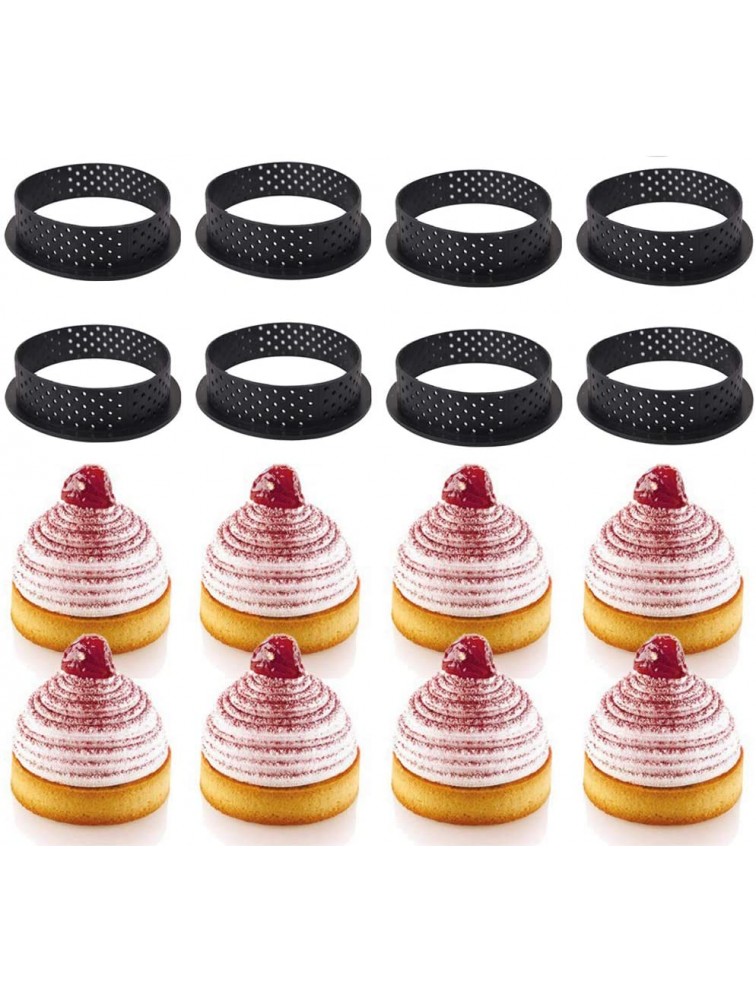 LOVFASH 8pcs Round Shape Cake Mold Mousse Circle Cutter Decorating Tool French Dessert DIY Perforated Ring Non Stick Bakeware Tart - BF8ZVBCKO