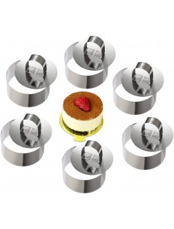 ONEDONE Set of 10 Cake Ring Mold 3.15" Round Stainless Steel Cake Molds Pastry Rings Forming Rings Baking Rings Pastry Cake Mousse Pancake Mold with Pusher - BEDQBT1RA